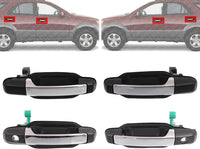 Front & Rear Exterior Door Handle Primed Bezel with Chrome Lever Left and Right Side Direct Replacement Compatible with Kia Sorento 2003-2009 KI1521112 KI1520112 KI1311112 KI1310112