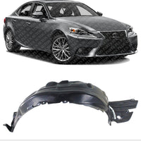 Front Fender Liner With Extension Sheet Right Passenger Side Direct Replacement Compatible With 2014-2016 Lexus IS250 / IS350 / IS200T / IS300 LX1249126 5380553070