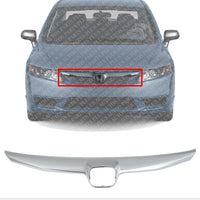 Front Grille Upper Molding Chrome Direct Replacement Compatible With 2009-2011 Honda Civic HO1210127 71122SNAA50