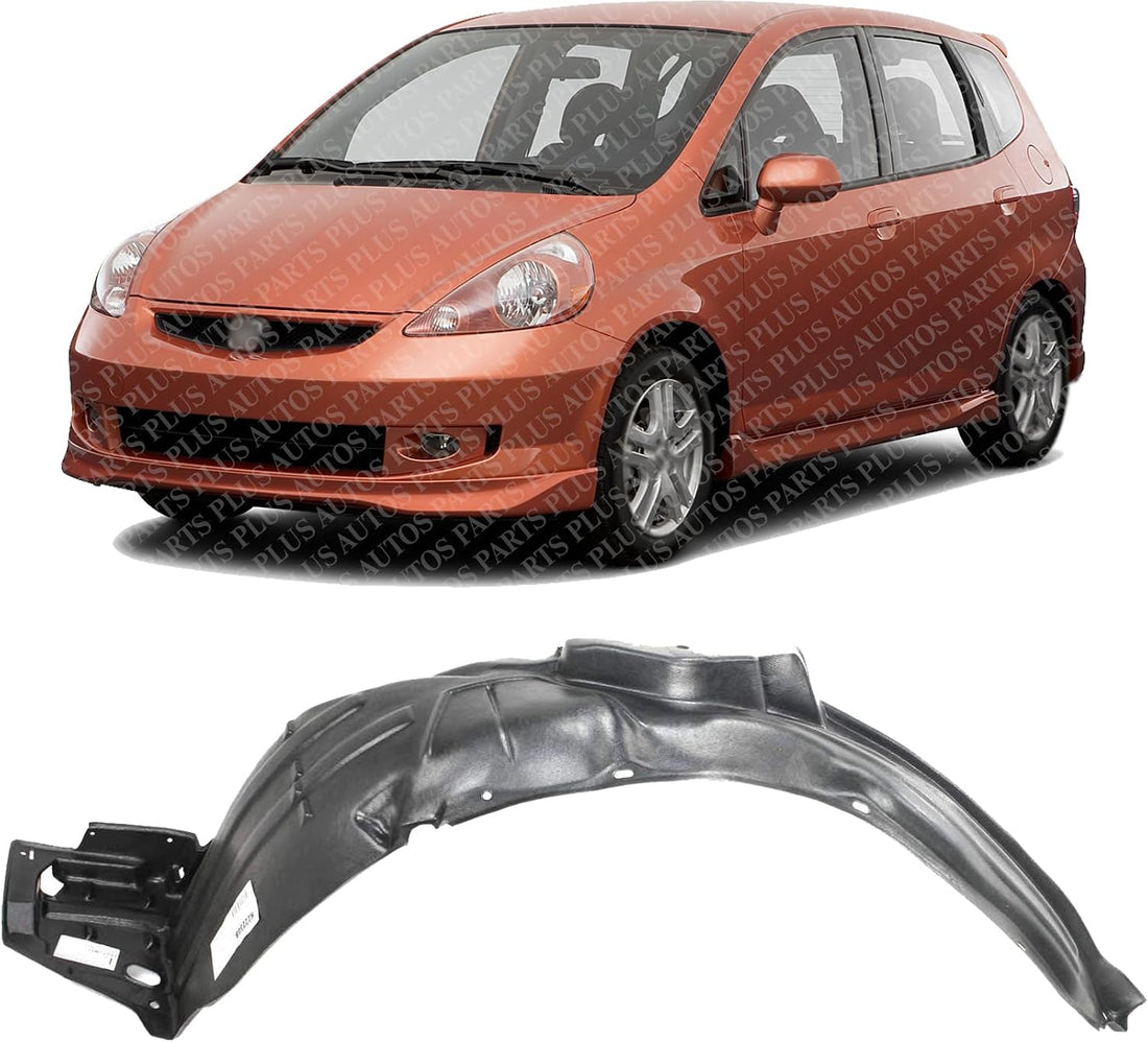 Front Fender Liner Left Driver Side Direct Replacement Compatible With 2007-2008 Honda Fit HO1250111 74151SLNA10