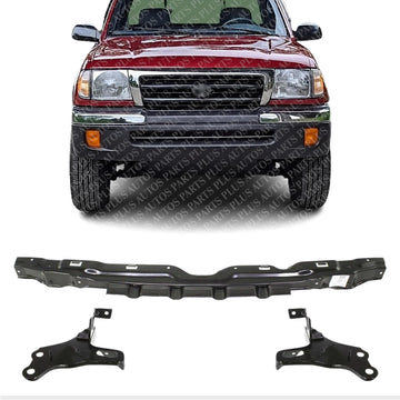 Front Bumper Reinforcement + Bracket Left Driver & Right Passenger Side Direct Replacement Compatible With 1998-2000 Toyota Tacoma TO1025104 TO1066129 TO1067129 5250604020 5201204050