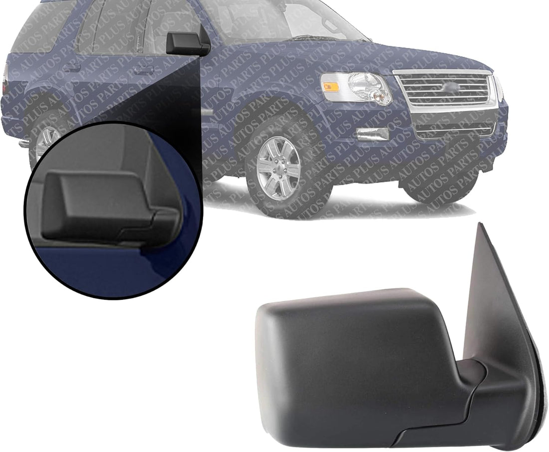 Front Power Mirror Manual Folding Heated Textured Right Passenger Side Direct Replacement Compatible With 2006-2010 Ford Explorer FO1321270 6L2Z17682CAA