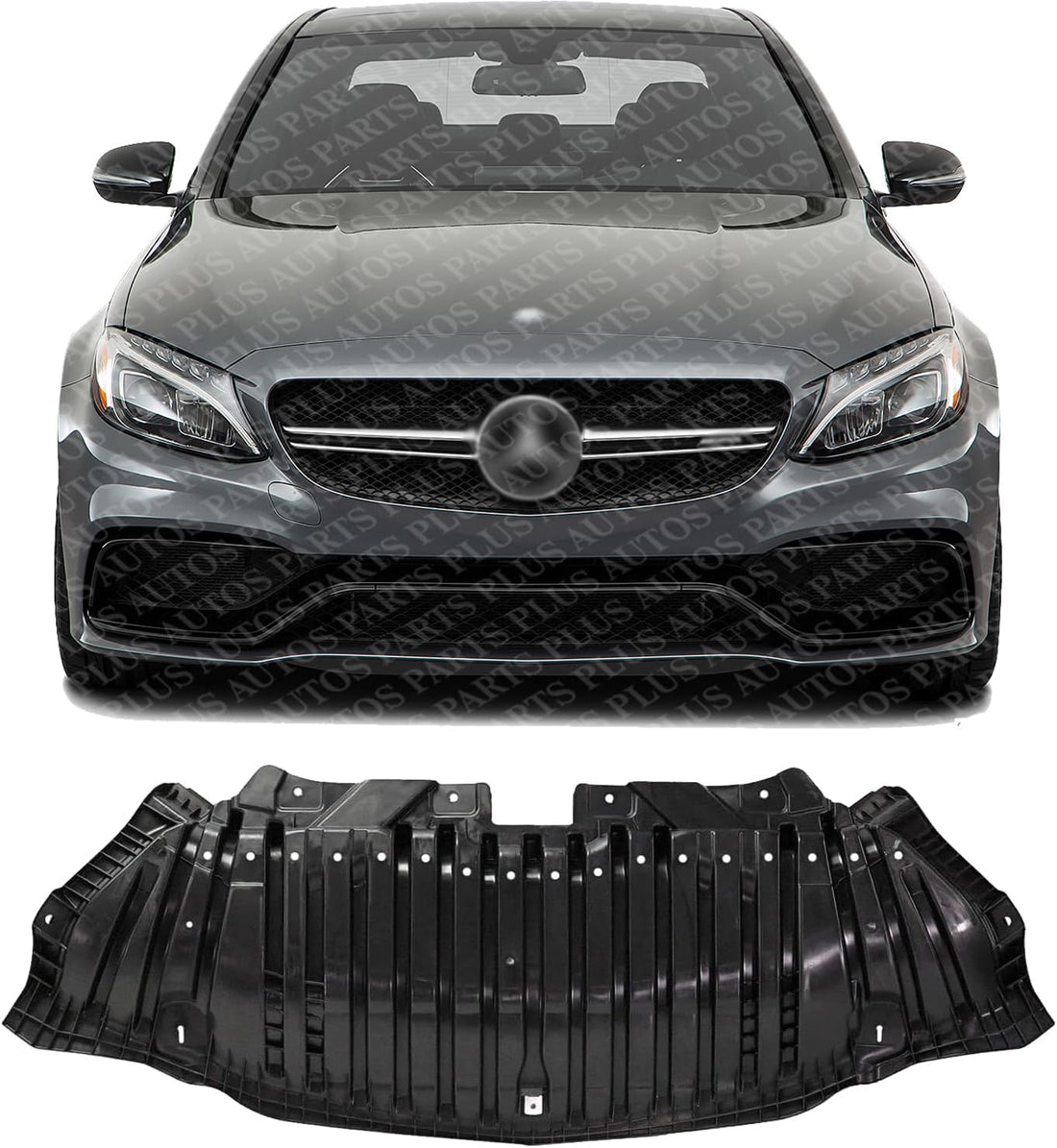 Front Engine Splash Shield Plastic Direct Replacement Compatible with 2016-2021 Mercedes Benz C300 MB1228184 2055200000-PFM