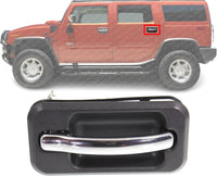 Rear Door Handle Black Bezel with Chrome Lever Left Driver Side Direct Replacement Compatible with 2003-2009 Hummer H2 HU1520101 25845864