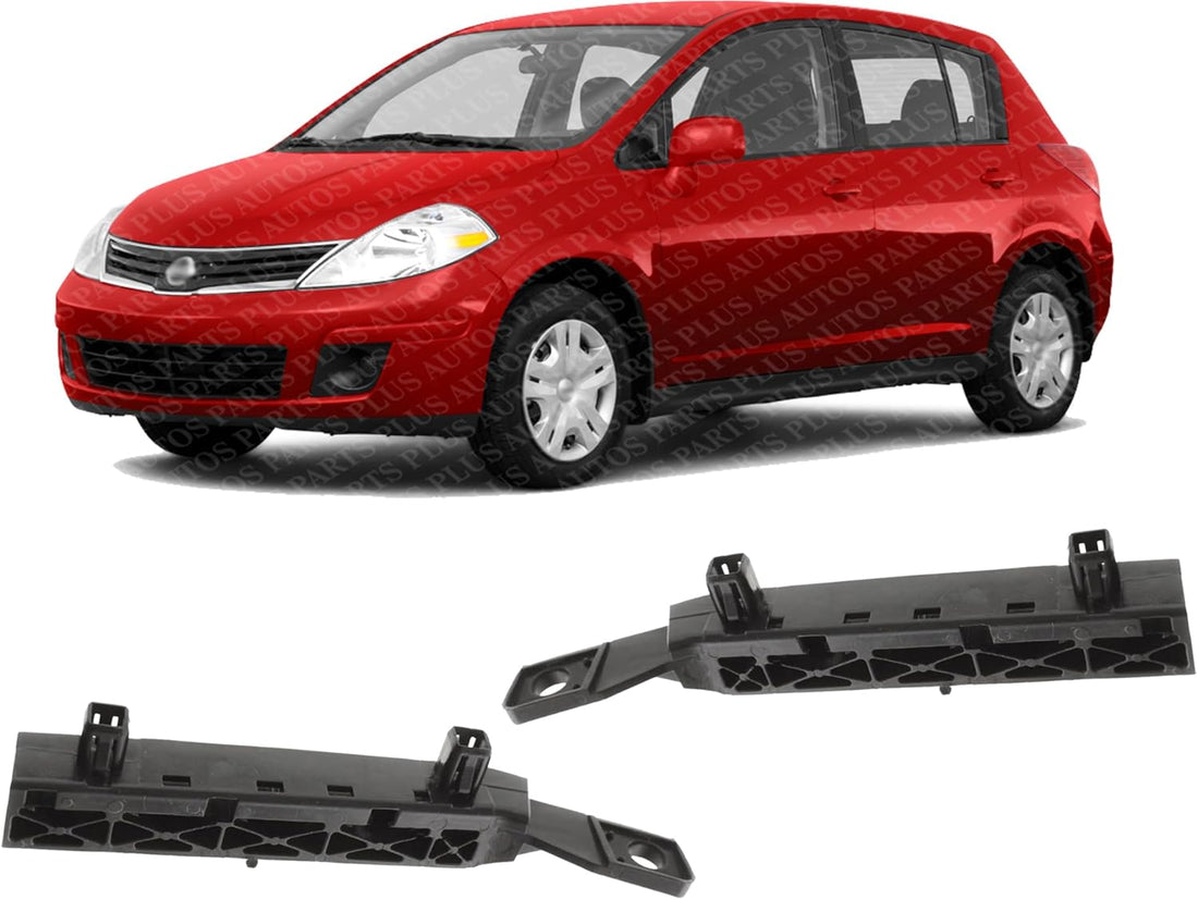 Set Of 2 Front Bumper Bracket Plastic Left Driver & Right Passenger Side Direct Replacement Compatible With 2007-2012 Nissan Versa NI1063100 NI1062100 62224EM30A 62225EM30A