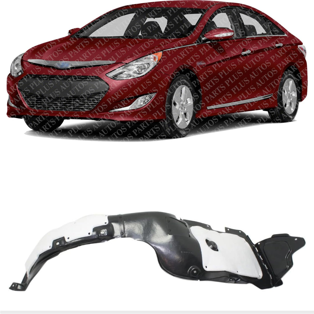 Front Fender Liner Left Driver Side Direct Replacement Compatible With 2014 Hyundai Sonata HY1248135 868113Q700