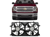 Front Dual Fan Assembly Plastic Direct Replacement Compatible with 2014-2018 Chevrolet Silverado 1500/2015-2020 Suburban GM3115291 23123635-PFM 23123633 23123634