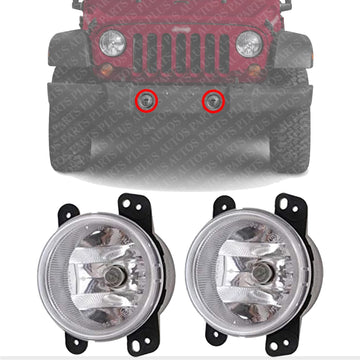 AUTOS PARTS PLUS Set Of 2 Front Fog Light Assembly Left Driver & Right Passenger Side Direct Replacement Compatible With 2010-2020 Dodge Journey / 2020-2023 Gladiator CH2594103 5182026AA-PFM