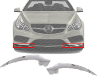 Set Of 2 Front Bumper Molding Chrome Left Driver & Right Passenger Side Direct Replacement Compatible With 2014-2017 Mercedes Benz E-Class MB1047131 MB1046131 2078850874 2078850774