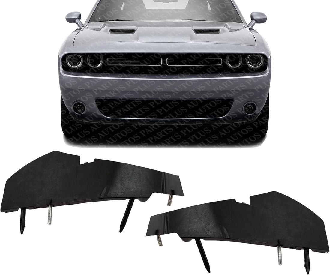 Set of 2 Front Bumper Bracket Plastic Right Passenger & Left Driver Side Direct Replacement Compatible with 2015-2022 Dodge Challenger CH1043126 CH1042126 68375014AA 68375013AA