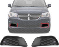 Set Of 2 Front Fog Light Cover Primed Plastic Right Passenger & Left Driver Side Direct Replacement Compatible With 2011-2020 Dodge Grand Caravan CH1039129 CH1038129 68100708AA