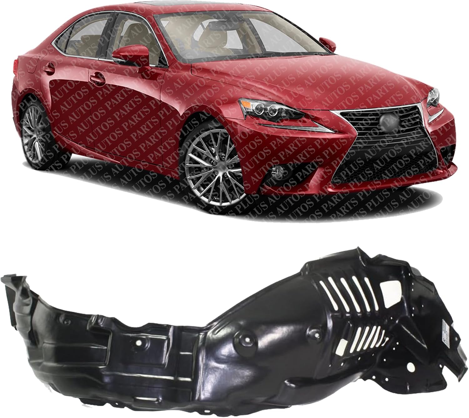 Front Inner Fender Liner Right Passenger Side Direct Replacement Compatible With 2008-2014 Lexus IS F LX1249108 5380553030