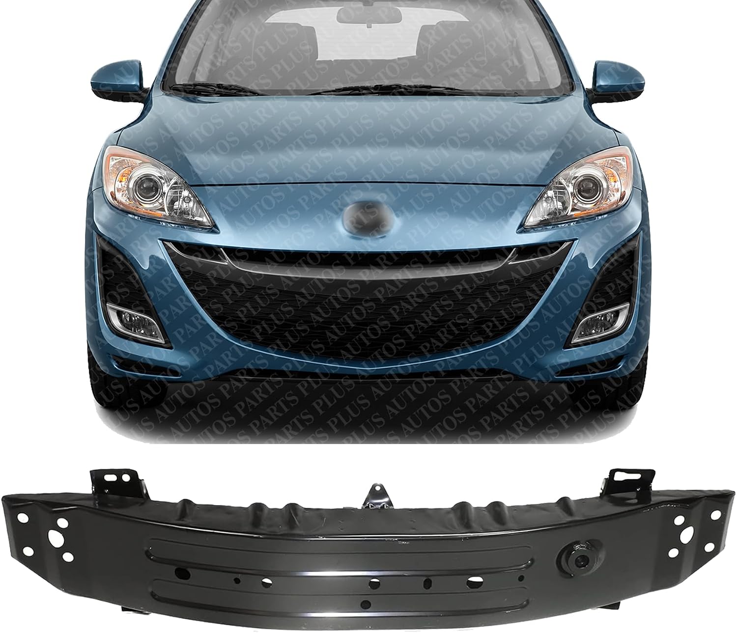 Front Bumper Reinforcement Steel Direct Replacement Compatible With 2010-2013 Mazda 3 MA1006147 BBM450070B