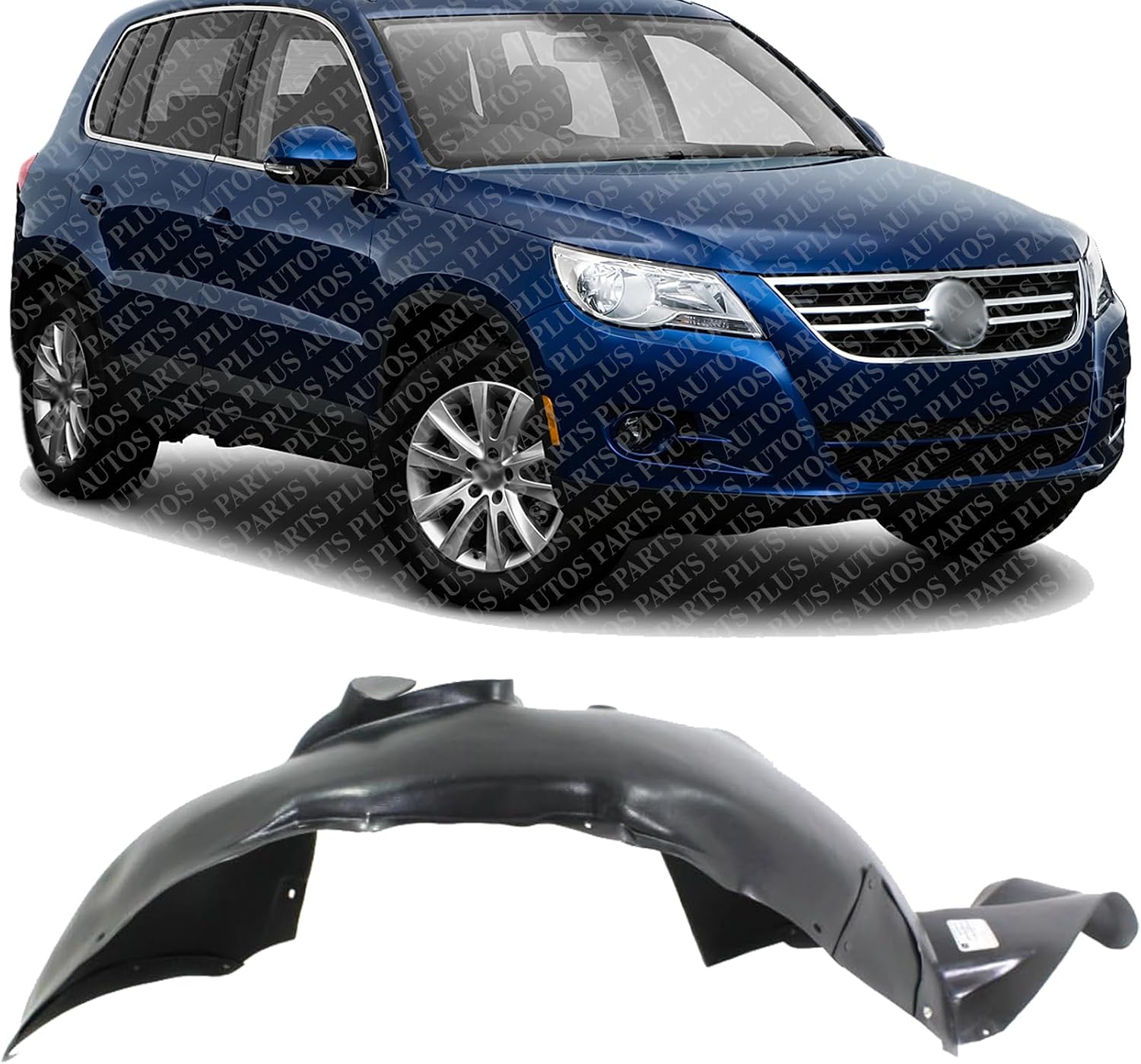 Front Section Fender Liner Right Passenger Side Direct Replacement Compatible With 2009-2017 Volkswagen Tiguan / 2017-2018 Limited VW1249117 5N0805912A-PFM