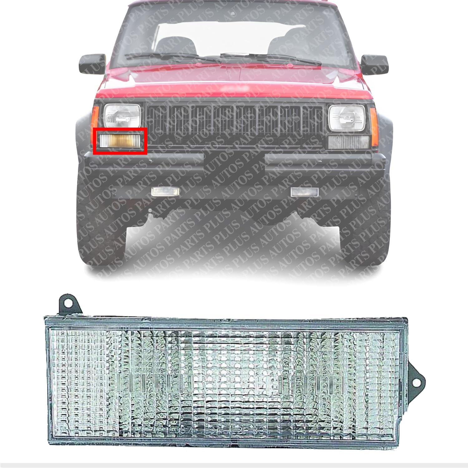 Front Turn Signal Light Below Headlamp Lens & Housing Right Passenger Side Direct Replacement Compatible With 1984-1996 Jeep Cherokee / 1986-1992 Comanche CH2531101 56000098