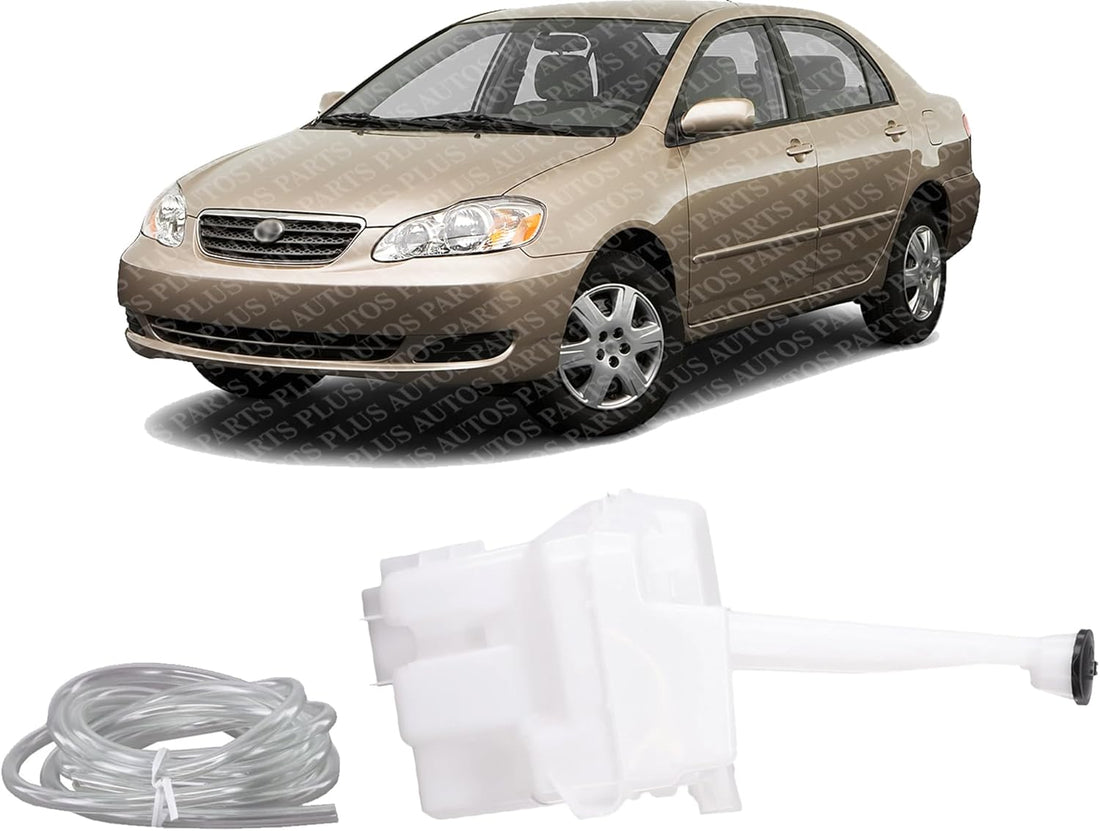 AUTOS PARTS PLUS Windshield Washer Fluid Reservoir Bottle Tank With Pump & Cap Direct Replacement Compatible With 2003-2008 Toyota Corolla TO1288112 8531502111-PFM