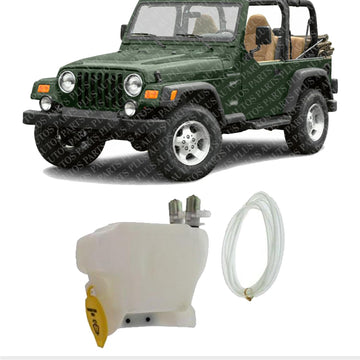 Washer Reservoir Assembly With Dual Pump & Cap Direct Replacement Compatible With 1997-2002 Jeep Wrangler CH1288144 4874393