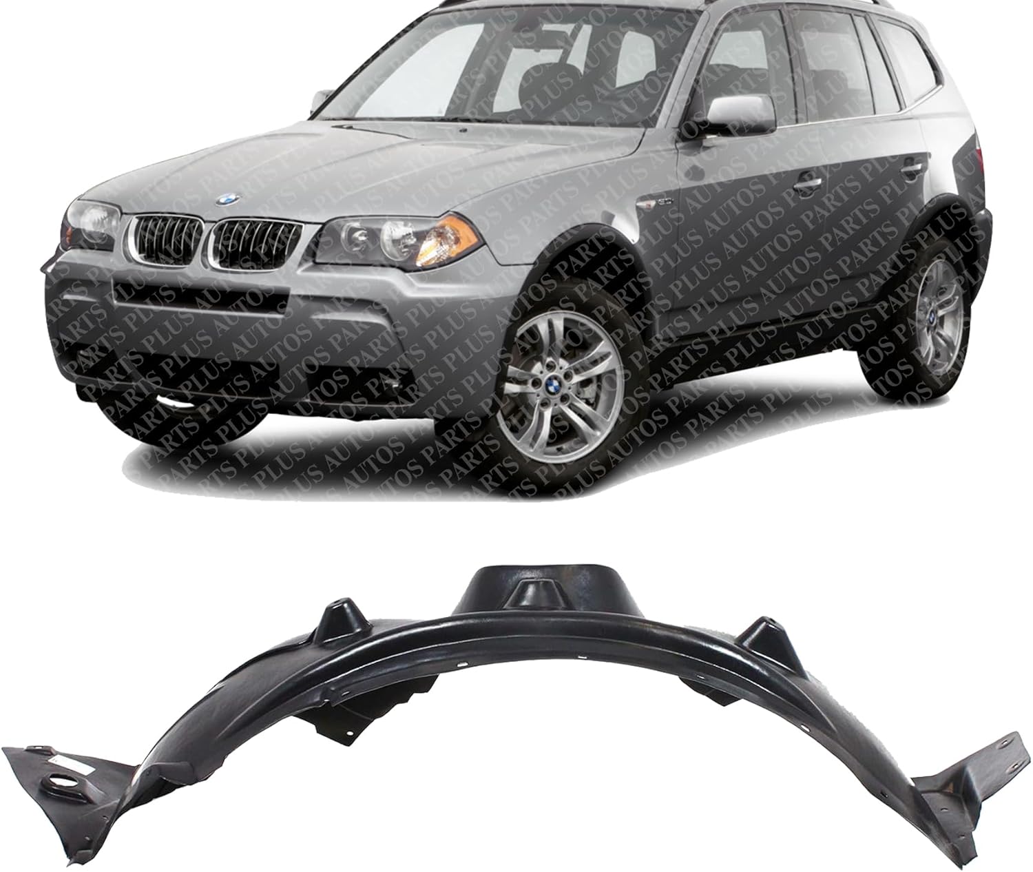Front Fender Liner Left Driver Side Direct Replacement Compatible With 2004-2006 BMW X3 BM1248102 51713400053