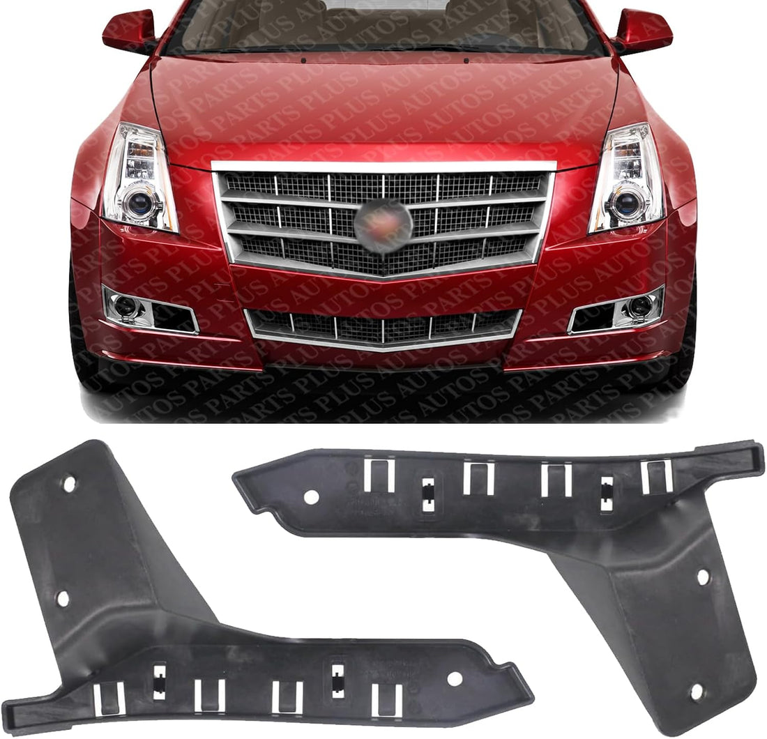 Set of 2 Front Bumper Bracket Plastic Left Driver & Right Passenger Side Direct Replacement Compatible with 2008-2015 Cadillac CTS GM1043112 GM1042112 20831754 20831753