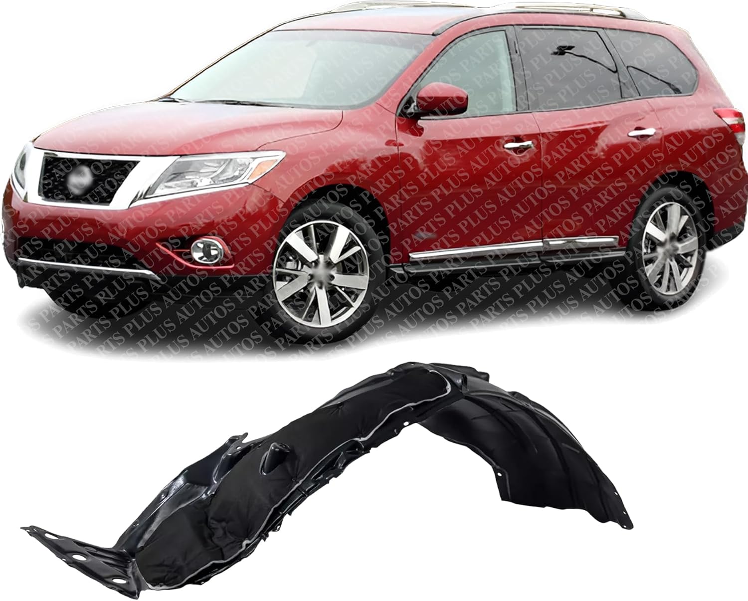 Front Fender Liner Vacuum Form Left Driver Side Direct Replacement Compatible With 2013-2014 Nissan Pathfinder NI1248160 638413JA0A-PFM