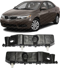 Set Of 2 Front Bumper Bracket Plastic Left Driver & Right Passenger Side Direct Replacement Compatible With 2010-2013 Kia Forte KI1067106 KI1066106 865141M000 865131M000