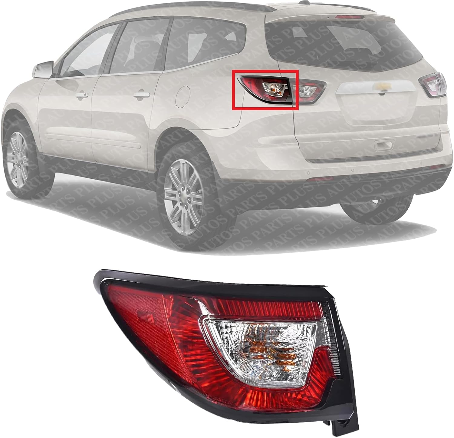 Tail Light Left Driver Side Direct Replacement Compatible With 2013-2017 Chevrolet Traverse GM2804112 23301756