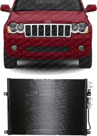 Front A/C Condenser Aluminum Core Direct Replacement Compatible With 2005-2010 Jeep Grand Cherokee CH3030221 55116928AA