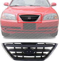 Front Grille Chrome Shell With Primed Insert Plastic Direct Replacement Compatible With 2004-2006 Hyundai Elantra HY1200140 863602D500