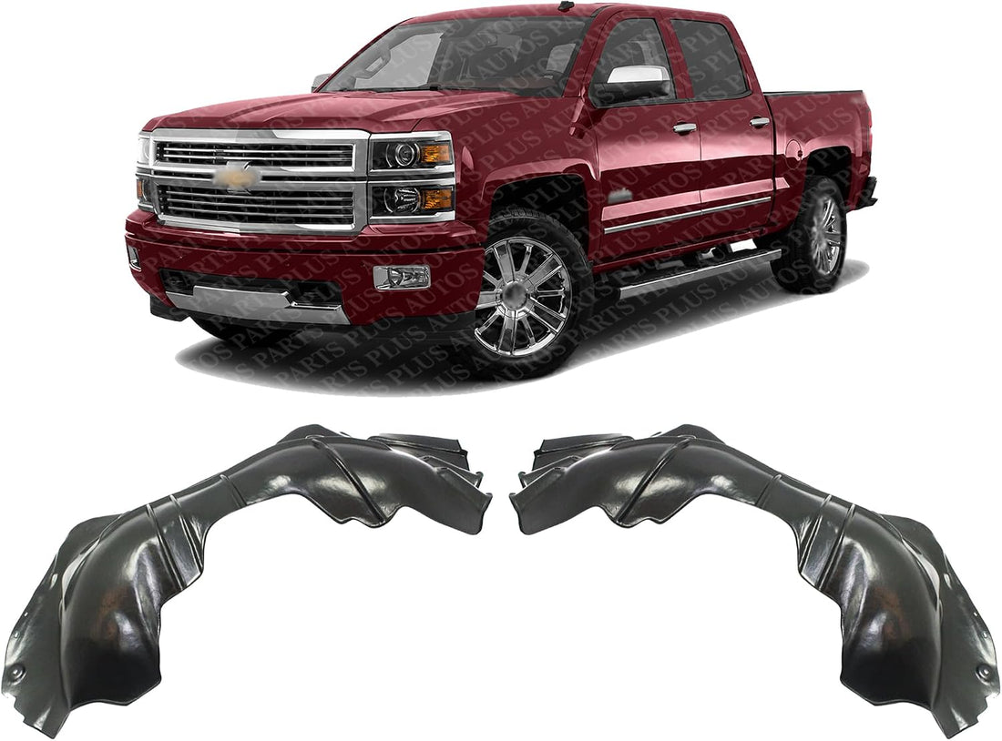 Set Of 2 Front Fender Liner Right Passenger & Left Driver Side Direct Replacement Compatible With 2014-2015 Chevrolet Silverado 1500 GM1249237 GM1248237 22757274 22757273