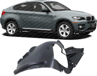 Front Section Fender Liner Plastic Right Passenger Side Direct Replacement Compatible With 2010-2011 BMW X6 BM1249122 51717180620