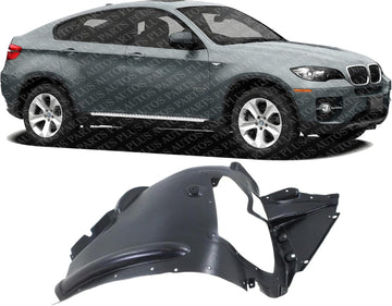 Front Section Fender Liner Plastic Right Passenger Side Direct Replacement Compatible With 2010-2011 BMW X6 BM1249122 51717180620