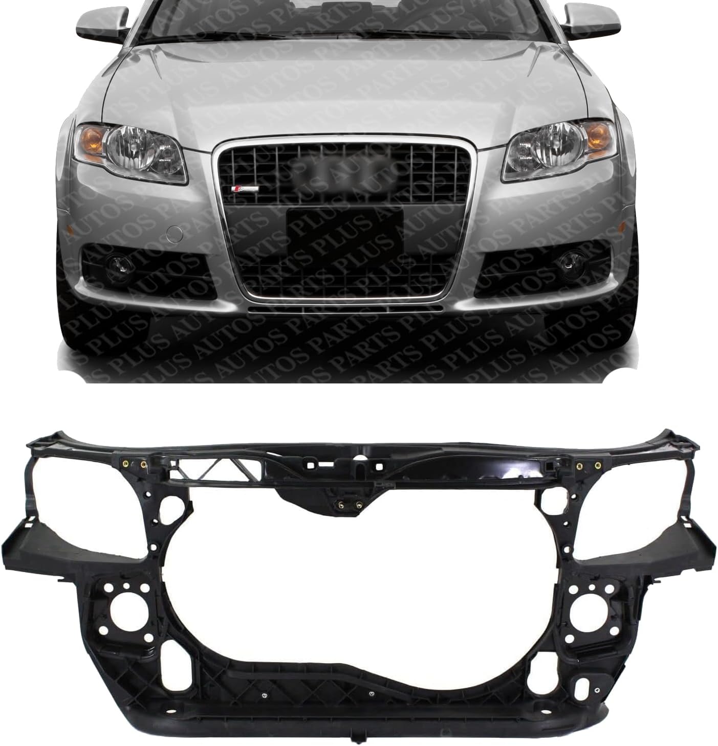 Front Radiator Support Plastic Direct Replacement Compatible With 2005-2009 Audi A4 AU1225120 8E0805594E