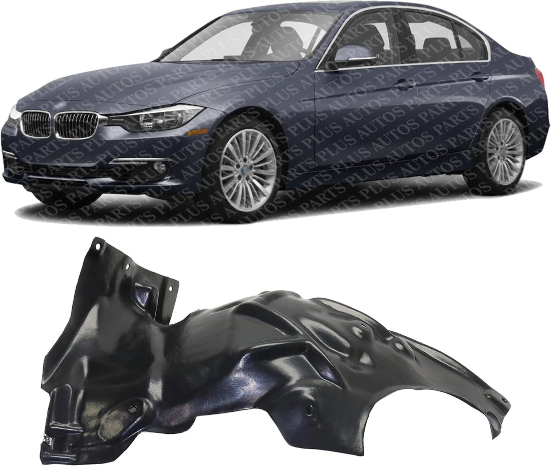 Front Fender Liner Rear Section Plastic Left Driver Side Direct Replacement Compatible With 2013-2019 BMW 3-Series BM1248148 51717356821-PFM