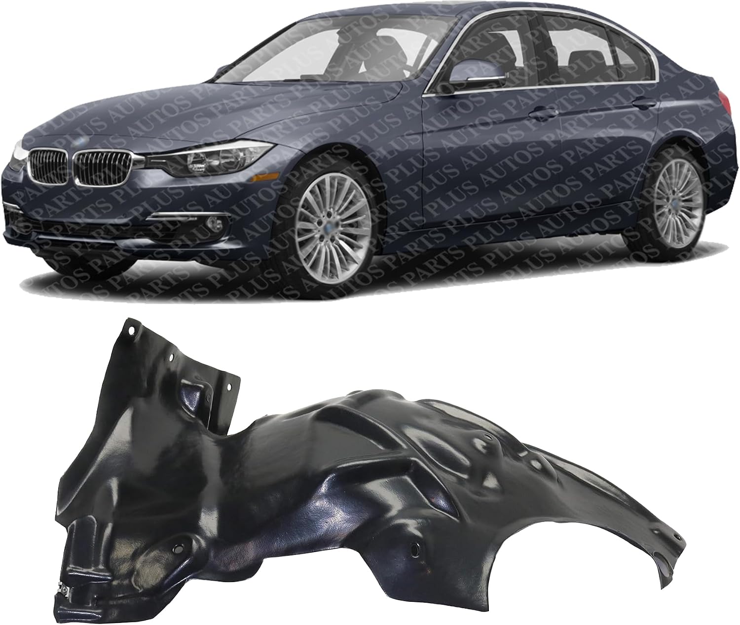 Front Fender Liner Rear Section Plastic Left Driver Side Direct Replacement Compatible With 2013-2019 BMW 3-Series BM1248148 51717356821-PFM