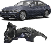 Front Fender Liner Rear Section Plastic Left Driver Side Direct Replacement Compatible With 2013-2019 BMW 3-Series BM1248148 51717356821-PFM