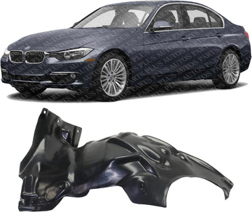Front Fender Liner Rear Section Plastic Left Driver Side Direct Replacement Compatible With 2013-2019 BMW 3-Series BM1248148 51717356821-PFM