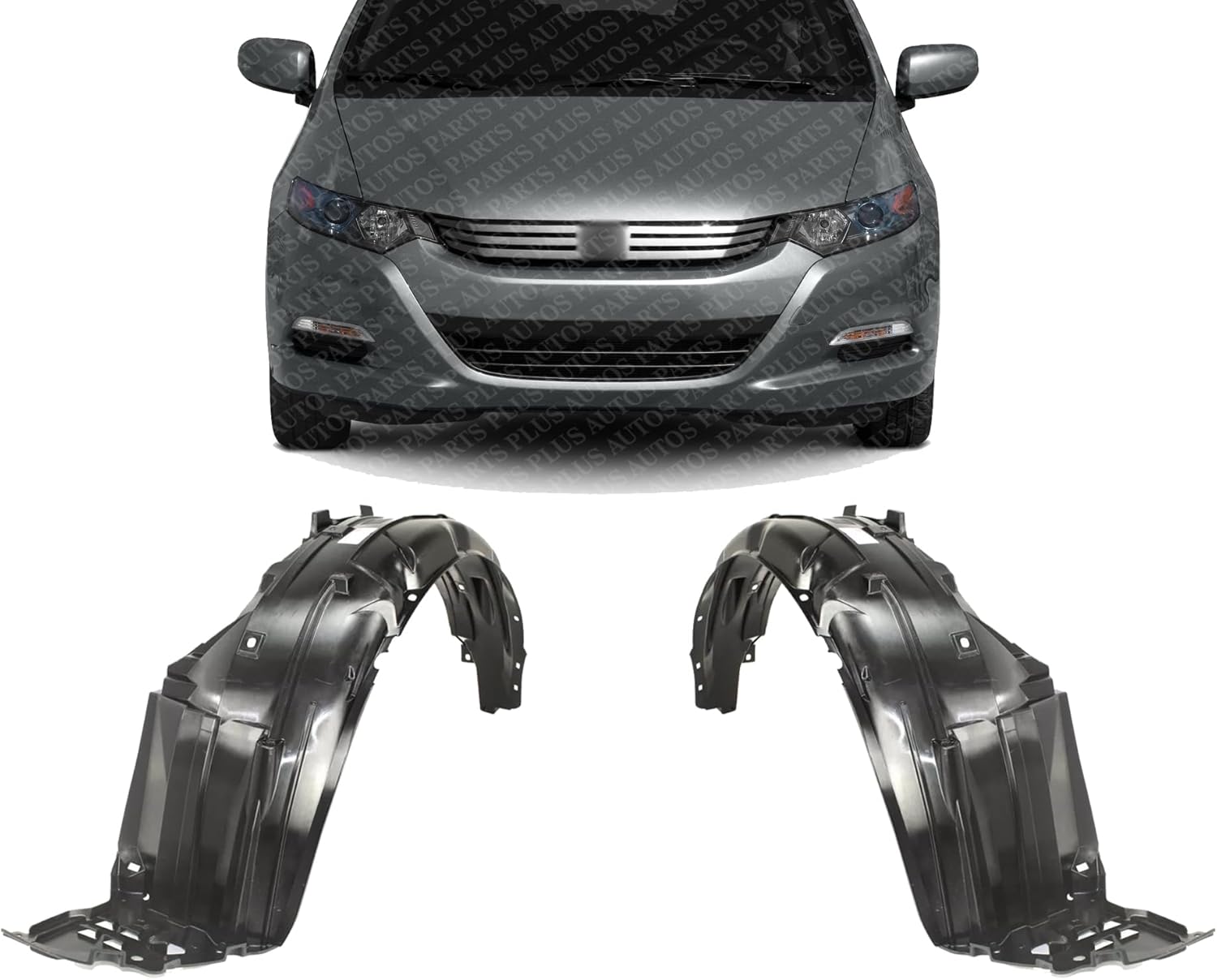 AUTOS PARTS PLUS Set Of 2 Front Fender Liner Left Driver & Right Passenger Side Direct Replacement Compatible With 2010-2011 Honda Insight HO1248136 HO1249136 74101TM8305 74151TM8305