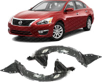 Set Of 2 Front Fender Liner Right Passenger & Left Driver Side Direct Replacement Compatible With 2013 Nissan Altima NI1249131 NI1248131 638403TA0A 638413TA0A