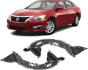 Set Of 2 Front Fender Liner Right Passenger & Left Driver Side Direct Replacement Compatible With 2013 Nissan Altima NI1249131 NI1248131 638403TA0A 638413TA0A