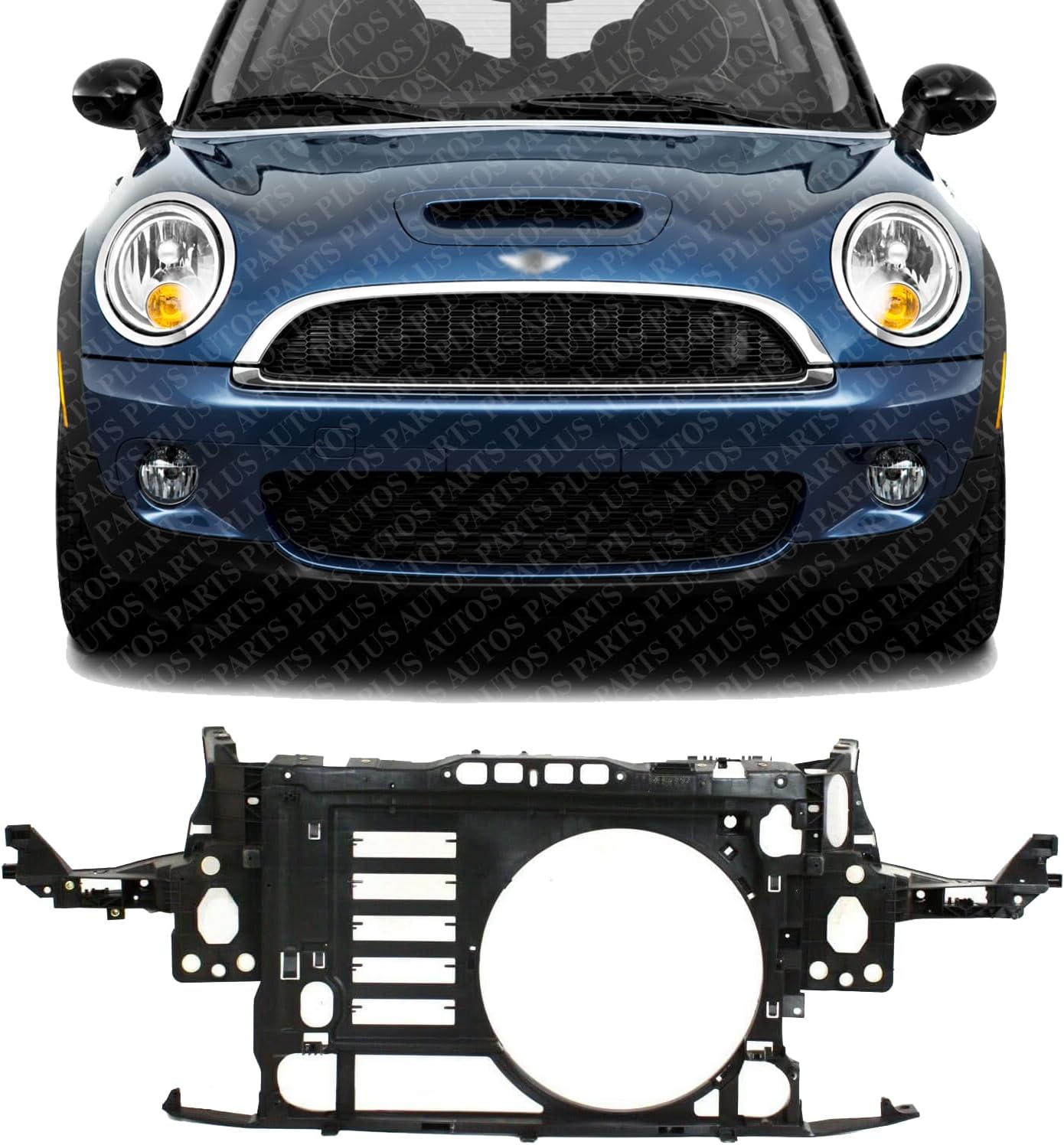 Front Panel Radiator Support Assembly Plastic Direct Replacement Compatible With 2007-2015 Mini Cooper MC1225104 51717147912