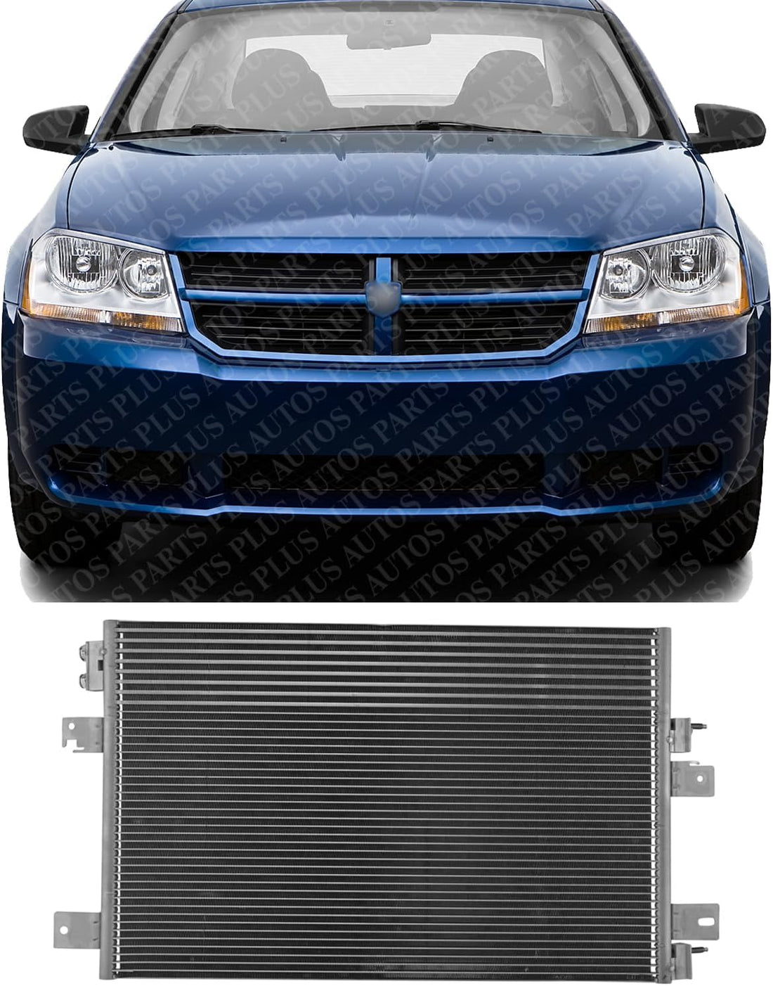 Front A/C Condenser Aluminum Core Direct Replacement Compatible With 2007-2010 Chrysler Sebring / 2008-2014 Dodge Avenger CH3030228 68004053AA