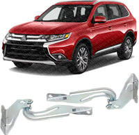 Set of 2 Front Hood Hinge Assembly Steel Left Driver & Right Passenger Side Direct Replacement Compatible with 2007-2020 Mitsubishi Outlander / 2011-2022 Outlander Sport