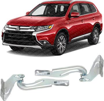 Set of 2 Front Hood Hinge Assembly Steel Left Driver & Right Passenger Side Direct Replacement Compatible with 2007-2020 Mitsubishi Outlander / 2011-2022 Outlander Sport