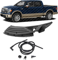 Front Wiper Cowl Grille Left Hand Side Assembly Direct Replacement Compatible With 2009-2014 Ford F-150 FO1271106 BL3Z15022A69A