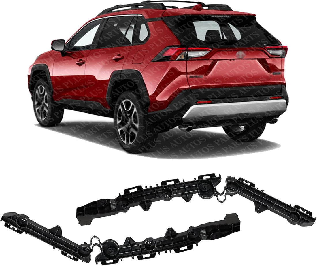 Set Of 2 Rear Bumper Support Bracket Plastic Left Driver & Right Passenger Side Direct Replacement Compatible With 2019-2024 Toyota RAV4 / 2021-2024 Prime TO1142129 TO1143129
