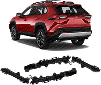 Set Of 2 Rear Bumper Support Bracket Plastic Left Driver & Right Passenger Side Direct Replacement Compatible With 2019-2024 Toyota RAV4 / 2021-2024 Prime TO1142129 TO1143129