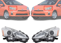 Set Of 2 Front Head Light Assembly Left Driver & Right Passenger Side Direct Replacement Compatible With 2012-2014 Toyota Prius TO2519137 TO2518137 8113047300 8117047300