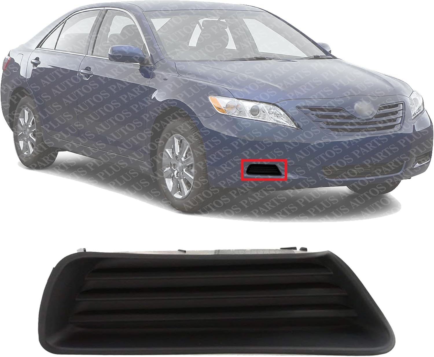 Front Fog Light Cover Primed Right Passenger side Direct Replacement Compatible With 2007-2009 Toyota Camry TO2599103 5212706050
