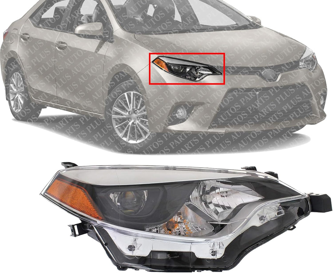 Front Head Light Assembly Right Passenger Side Direct Replacement Compatible With 2014-2016 Toyota Corolla TO2503216 8111002E60