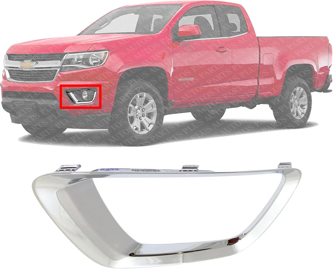 Front Fog Light Molding Chrome Left Driver Side Direct Replacement Compatible With 2015-2020 Chevrolet Colorado GM1038175 22925740